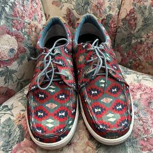 Hooey Loper Southwestern Print Lace-Up Casual Shoes